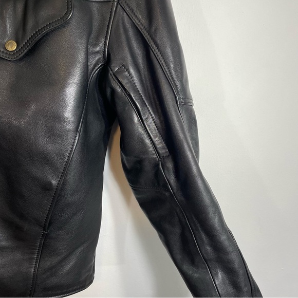 Fox Creek Commander Jacket Leather Black Motorcycle Large - Picture 14 of 14